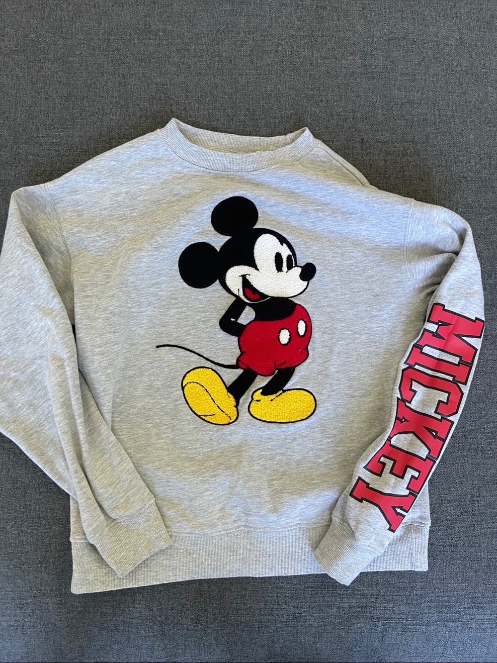 Mickey Mouse Gray Crewneck Sweater Pullover